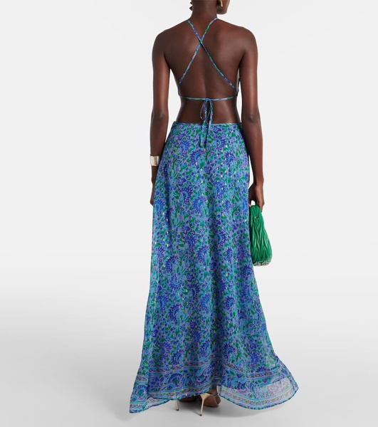 Lenny printed cutout maxi dress