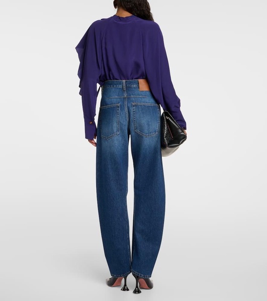 Mid-rise barrel-leg jeans