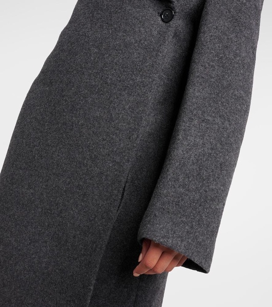 Oversized wool-blend felt wrap coat