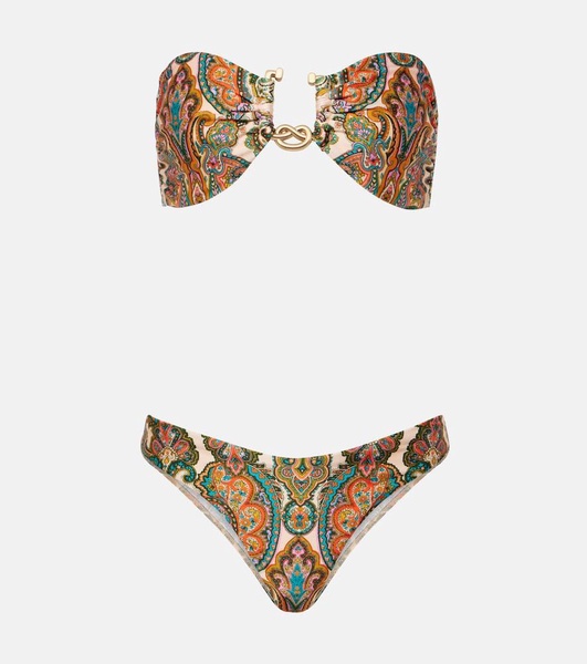 Ottie paisley ring-detail bikini