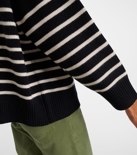 Ganze striped cashmere half-zip sweater