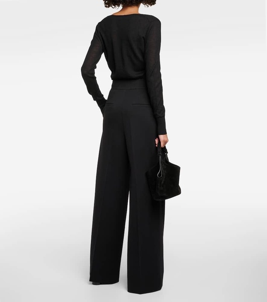 High-rise wide-leg pants