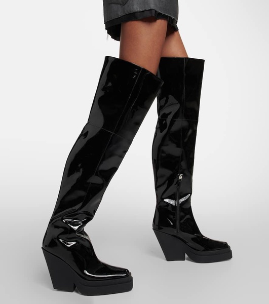 Gia 31 patent leather over-the-knee boots