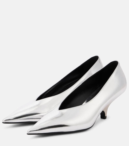 55 mirrored leather pumps