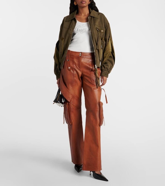 Leather cargo pants