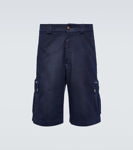 Cotton gabardine cargo shorts