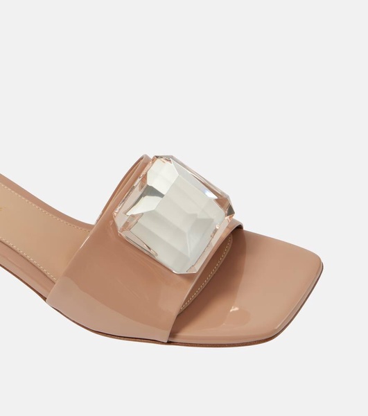 Jaipur embellished patent leather mules 