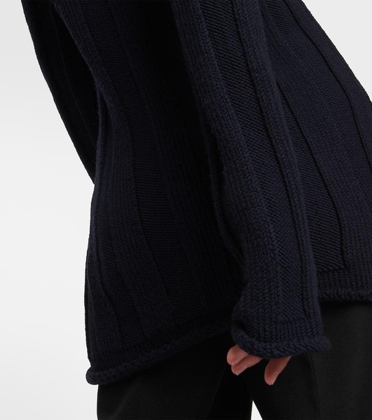 Ribbed-knit wool sweater