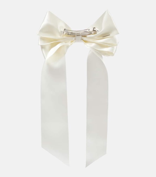 Embellished satin bow barrette