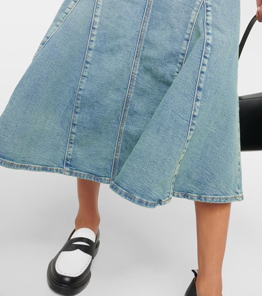 Ganni Tint Denim Peplum Skirt