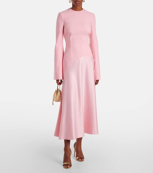 Gaia crêpe and satin midi dress