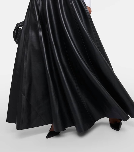 Grace flared faux leather maxi skirt