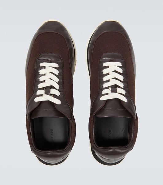 Owen Runner leather-trimmed sneakers