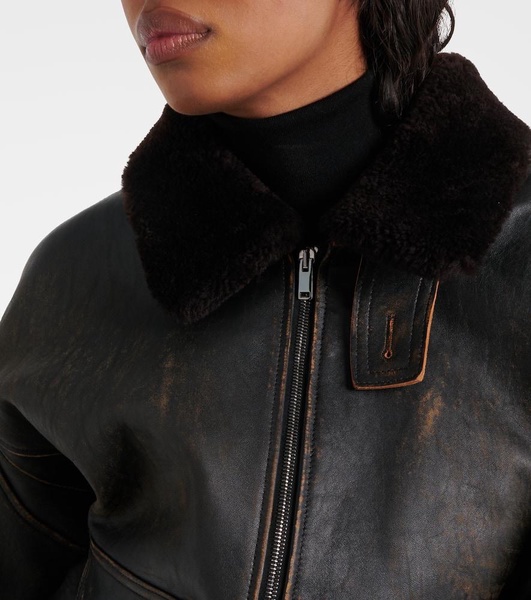 Adonis shearling-trimmed leather jacket