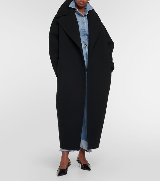 Cocoon wrap wool coat