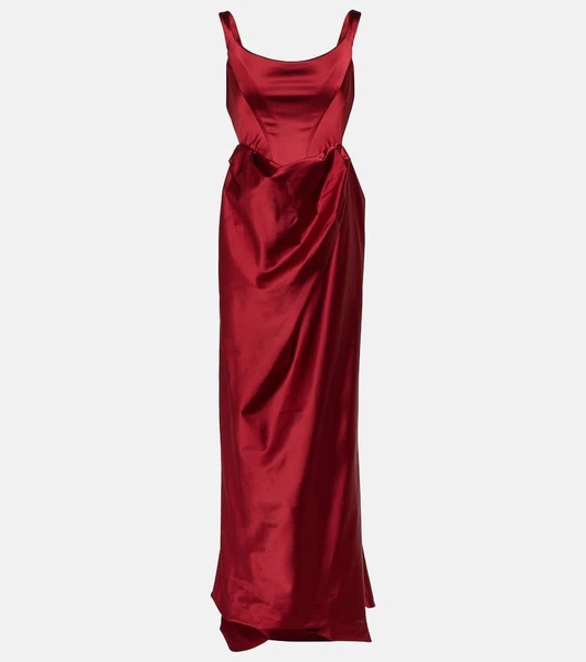 Draped satin gown