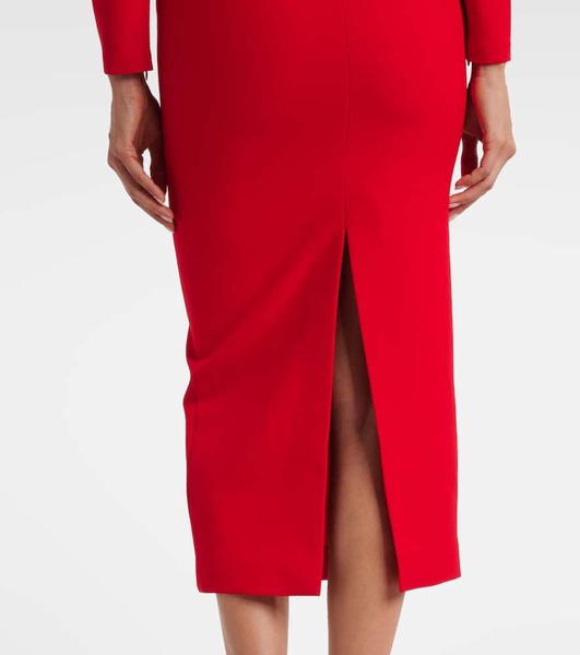 Draped crêpe midi dress