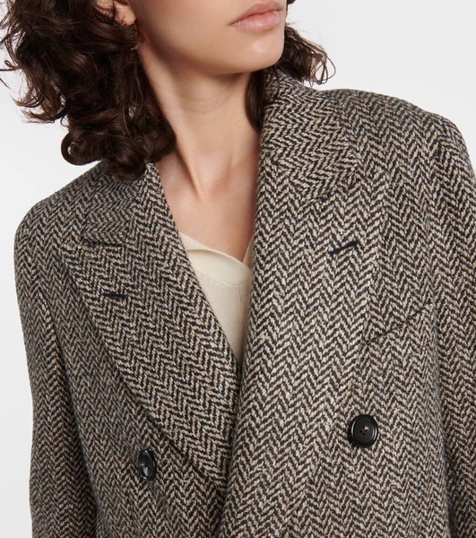 Herwin herringbone linen and cashmere coat