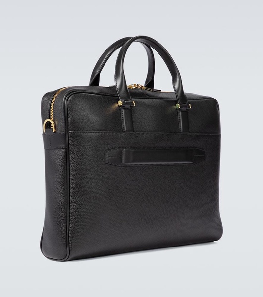 Grained leather briefcase