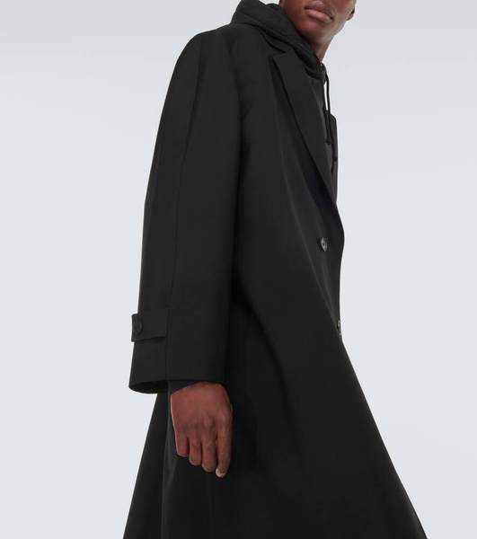 Pers double-breasted virgin wool overcoat