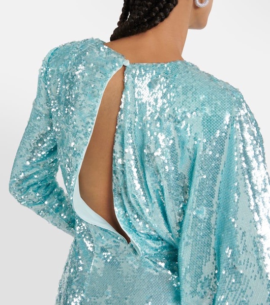 sequin-embellished open-back minidress