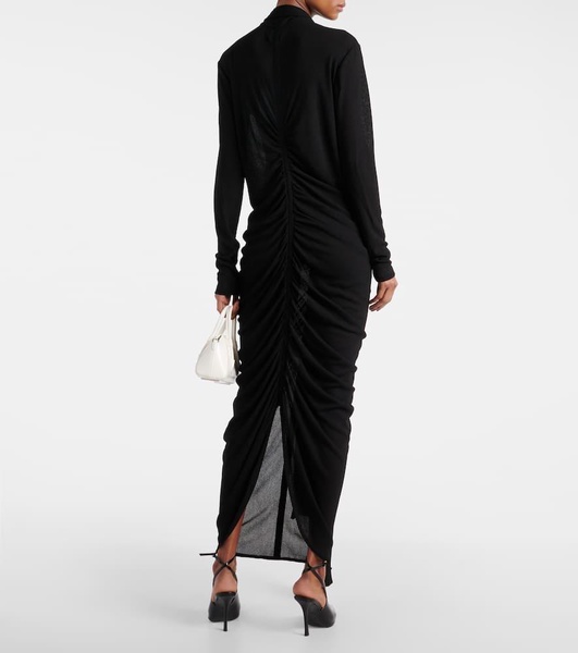 Ruched jersey maxi dress