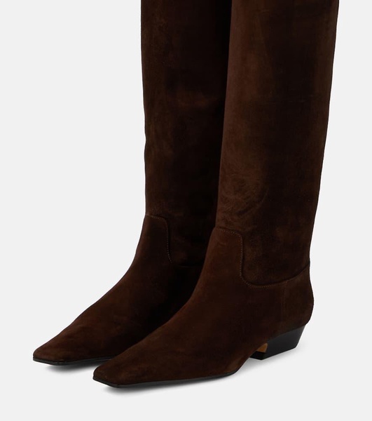 Suede knee-high boots