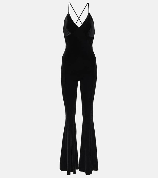 Velvet flared jumpsuit