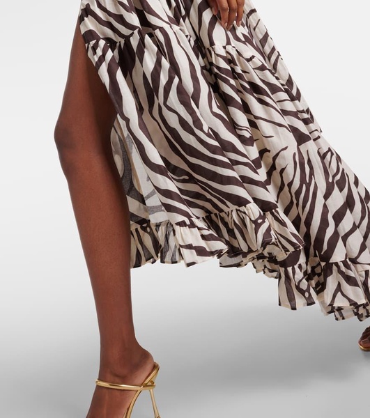 Marie Rose zebra-print cotton maxi dress