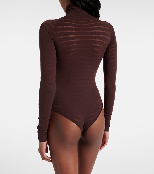 Striped turtleneck bodysuit