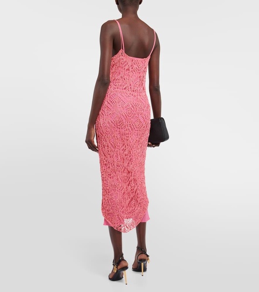 Openwork knit maxi dress