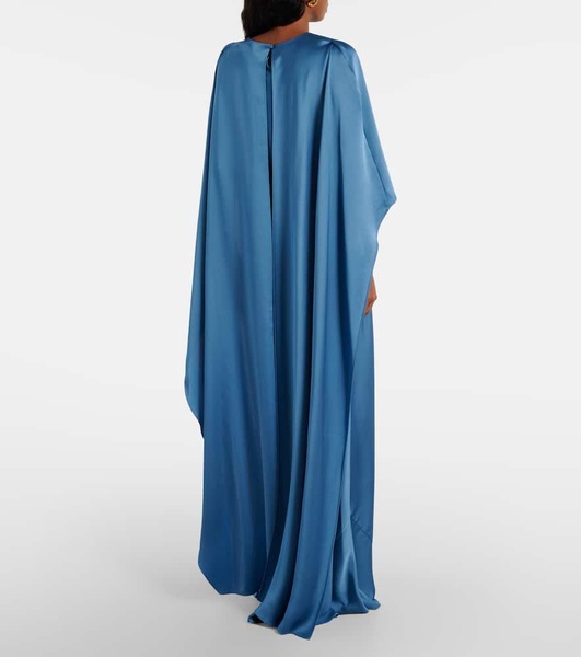 Izel caped satin gown