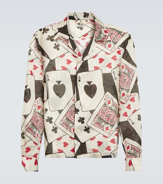 Ace Of Spades printed ramie shirt