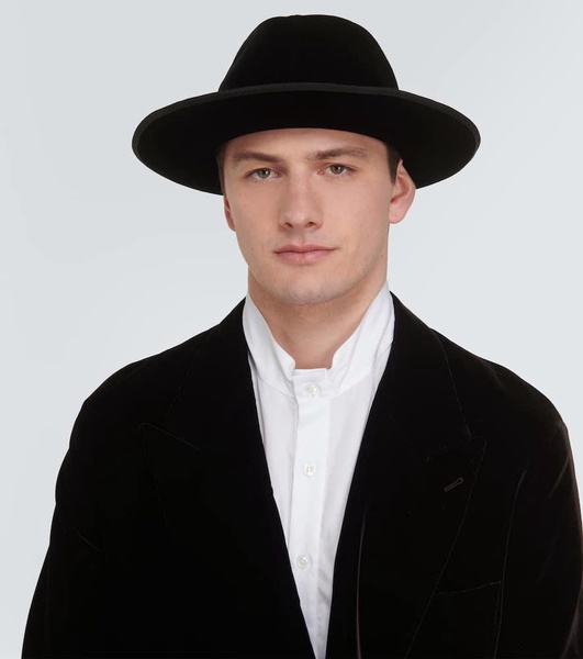 Velvet fedora hat