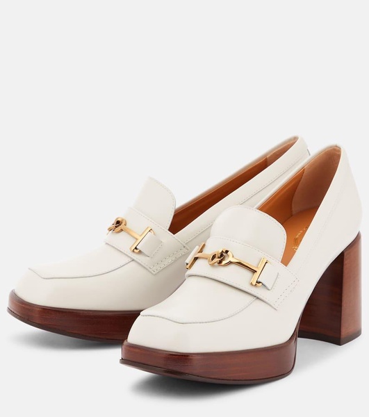 Double T loafer leather pumps