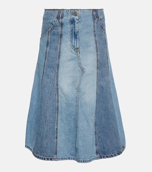 Denim midi skirt