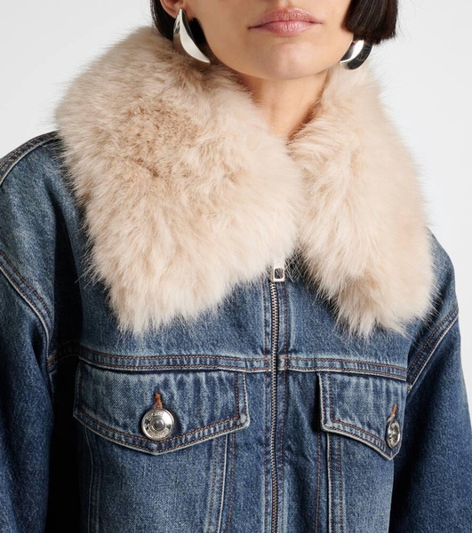 Calcina faux fur-trimmed denim jacket