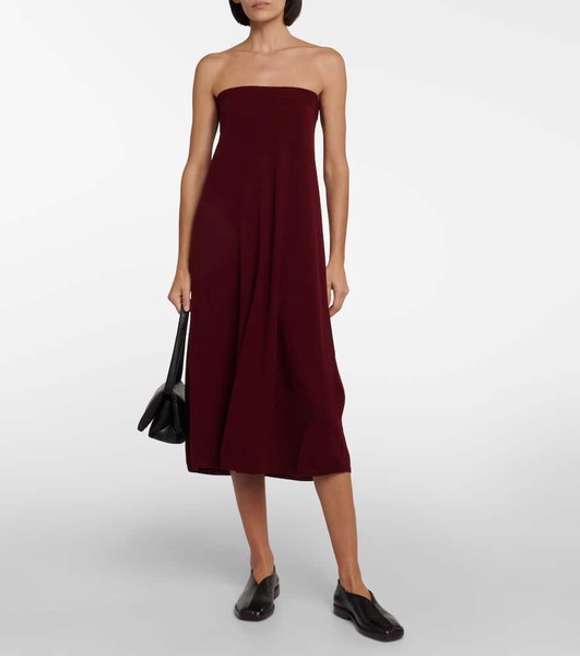 Dolly strapless cashmere midi dress