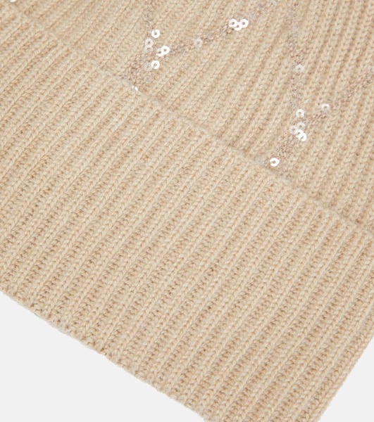 Embellished cashmere beanie