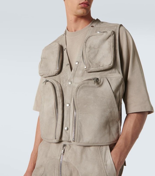 Leather cargo vest