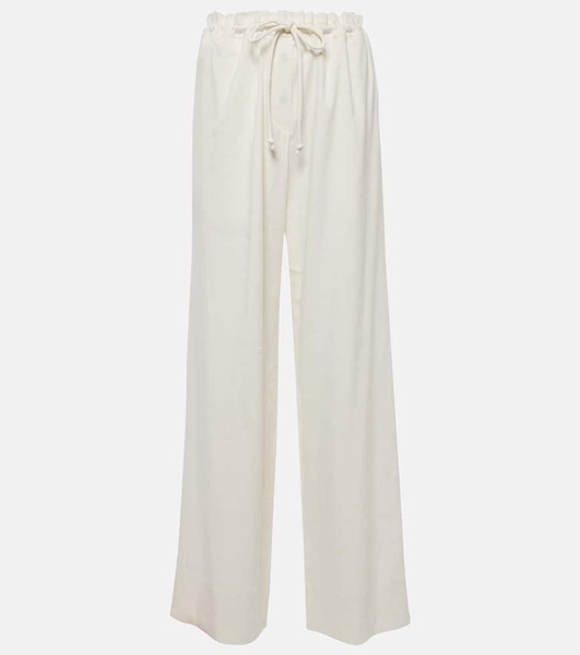 Linen-blend wide-leg pants