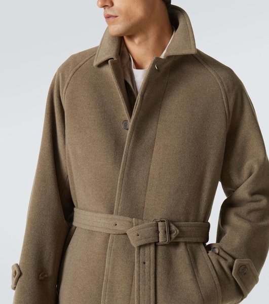 Belted wool overcoat