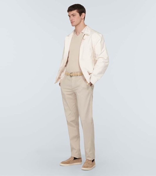 Cotton-blend gabardine blouson jacket