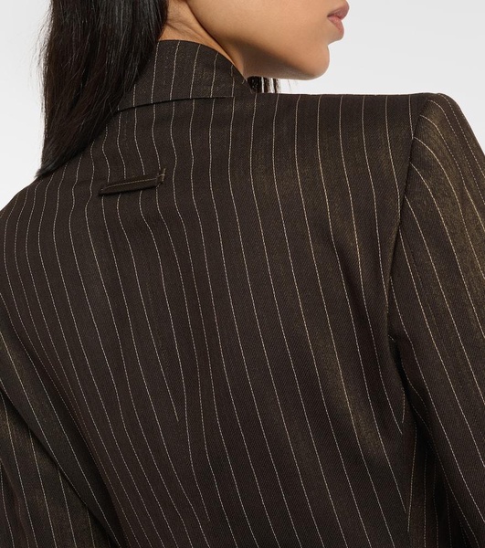 Tattoo pinstripe wool-blend blazer