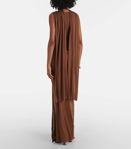 Nou draped silk-blend maxi dress