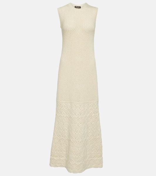 Engadin cashmere crochet maxi dress