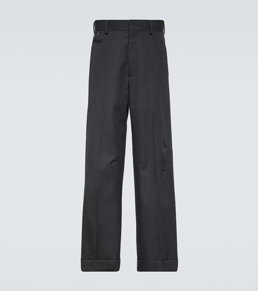 Wool straight pants