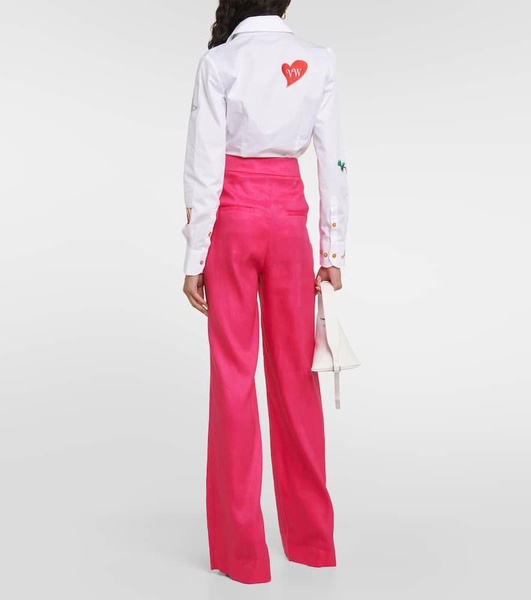 Robinne wide-leg linen-blend pants