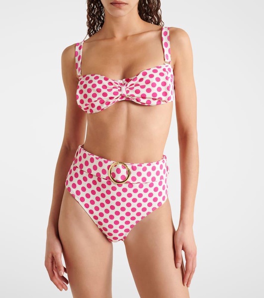 Ursula polka-dot high-rise bikini bottom