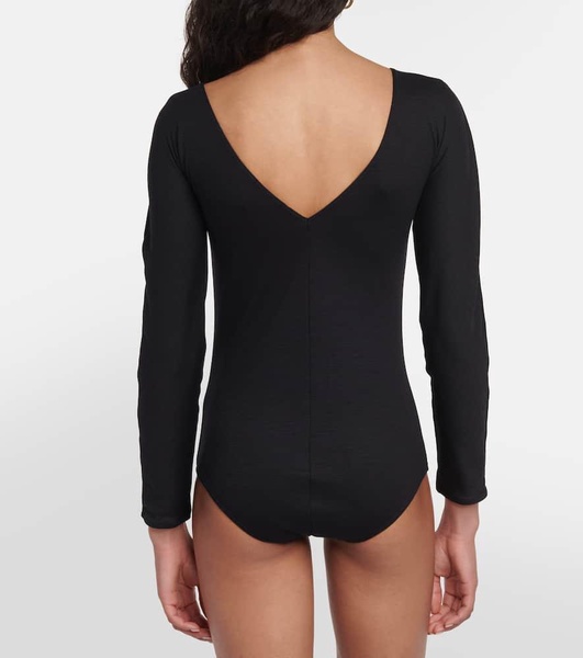 Cutout wool bodysuit